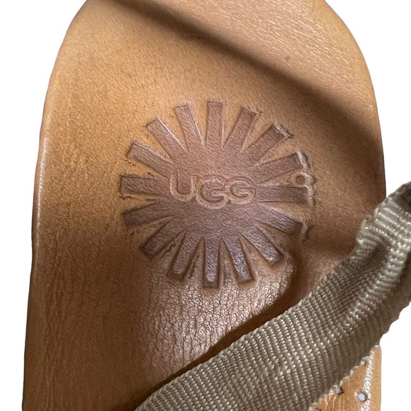 Ugg Gold Ankle Ribbon Espadrille Wedges Size 6 - Picture 8 of 9